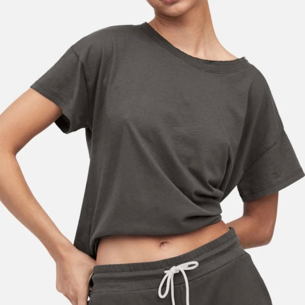 Mate The Label Organic Cotton Raw Neck Boxy Tee